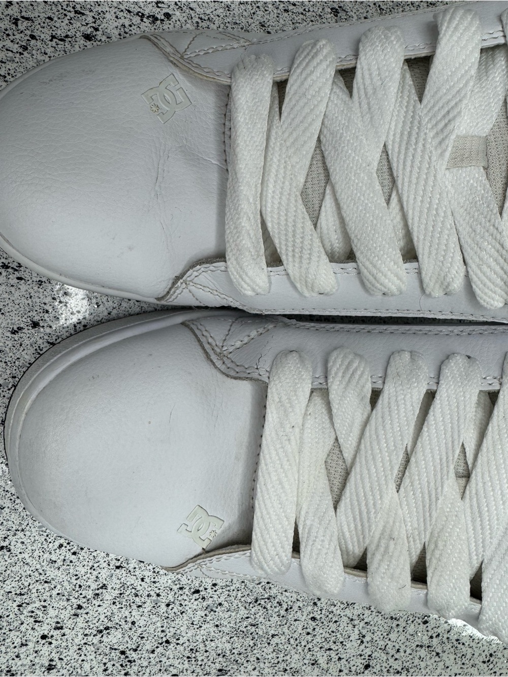 DC White and Black Skate Sneakers with Large Logo - Picture 8 of 11